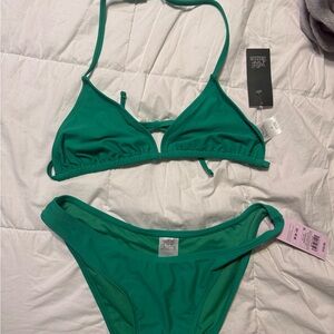 wild fable Emerald Green Triangle Bikini Set